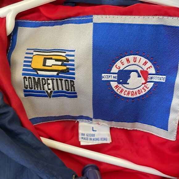 VINTAGE 90s COMPETITOR V ATLANTA BRAVES QUARTER ZIP WINDBREAKER - Picture 9 of 9